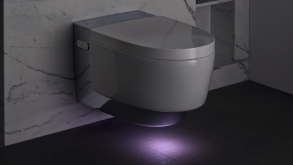 Geberit AquaClean Mera in Chrome with orientation light