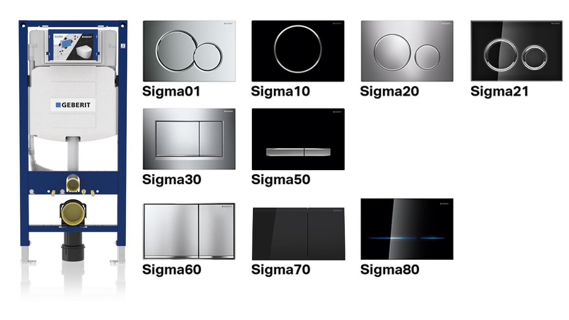 Geberit Sigma cisterns and actuator plates