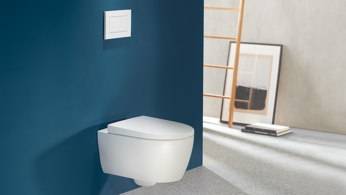 Geberit iCon WC with Sigma30 flush plate in white