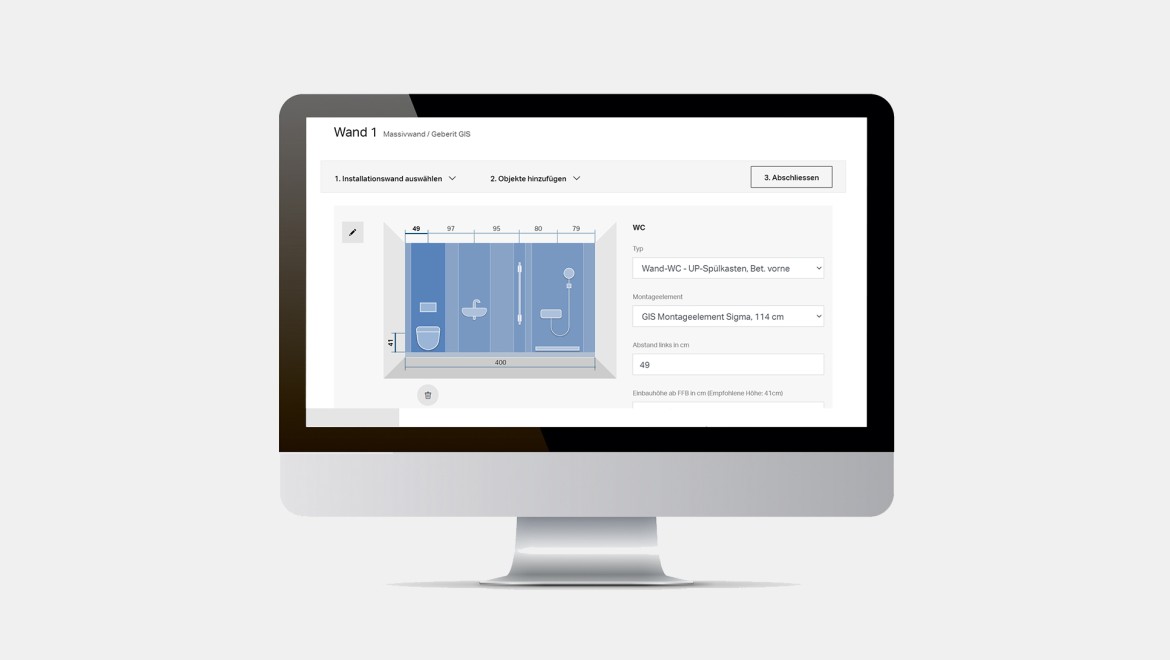 Geberit GIS/Duofix calculator from Geberit