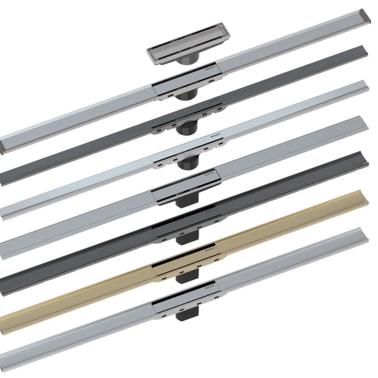 Geberit shower drain from the stainless-steel CleanLine series Geberit shower drain from the stainless-steel CleanLine series