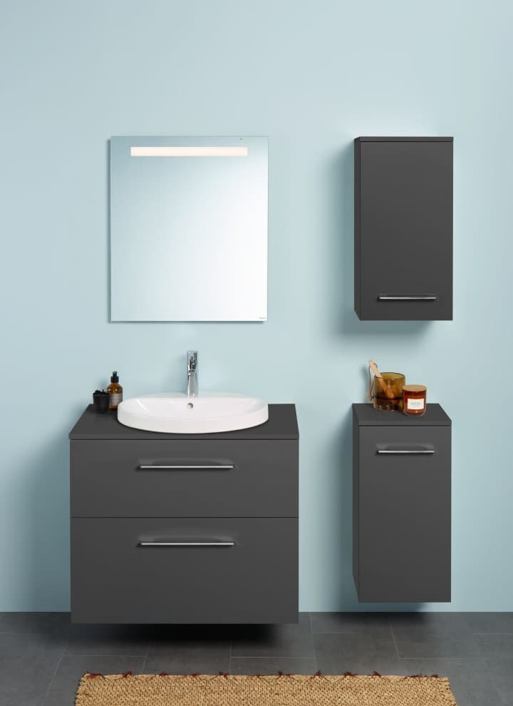 Option Basic mirror 40 cm combined with the Selnova bathroom series Option Basic mirror 40 cm combined with the Selnova bathroom series