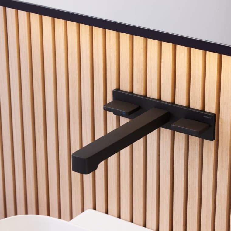 Geberit ONE wall-mounted tap in black matt Geberit ONE wall-mounted tap in black matt