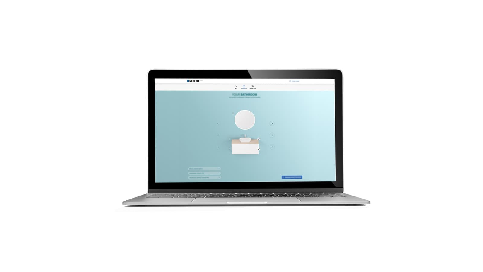 A man creating his washbasin area with the Geberit product finder A man creating his washbasin area with the Geberit product finder