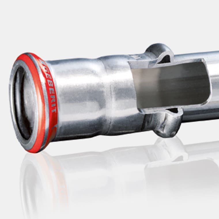 Cross-section of a Geberit Mapress Carbon Steel fitting Cross-section of a Geberit Mapress Carbon Steel fitting